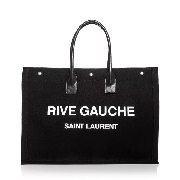 Saint Laurent Rive Gauche Large Tote Bag - Black - Picture 1 of 16